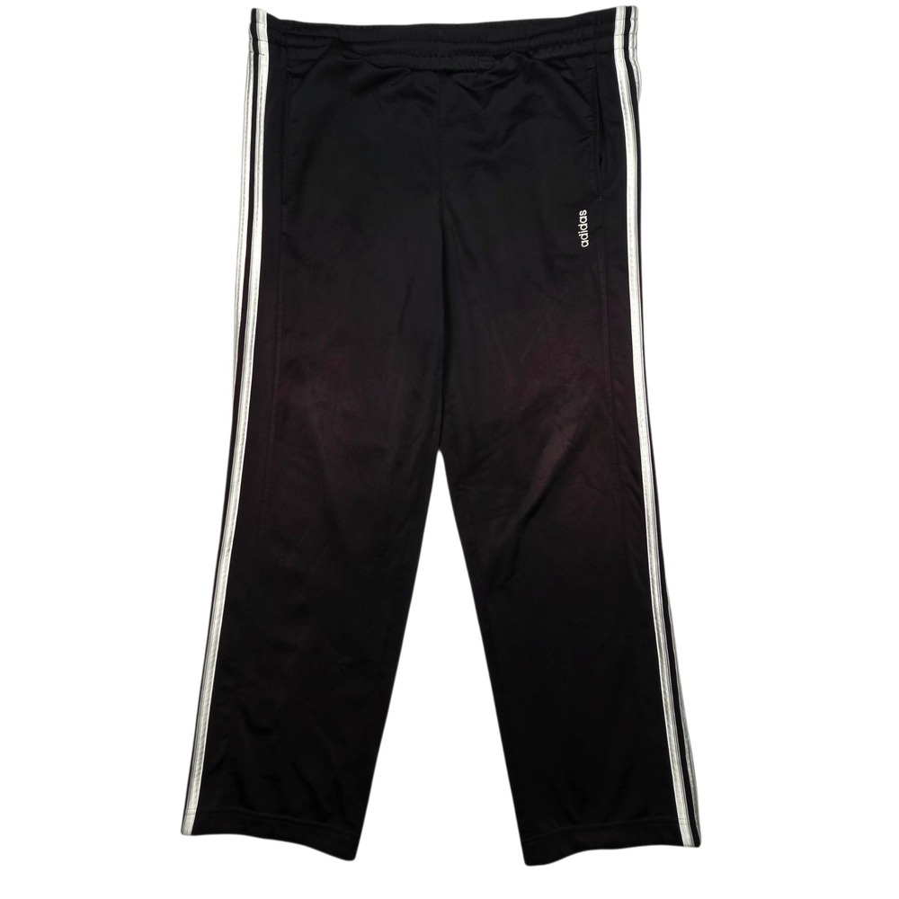 Vintage Y2K Adidas Track Pants Mens M Black Silver 3 Stripe Athletic Gym